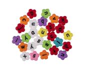 Бусины пластиковые 4х12 мм, 100 шт, №02 цветные цветочки "английский алфавит", Hobbius ABFG | OfficeDom.kz