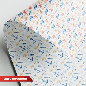 Бумага упаковочная двухсторонняя 100x70 см, 04 море, Stilerra WPD-04 - Officedom (1)