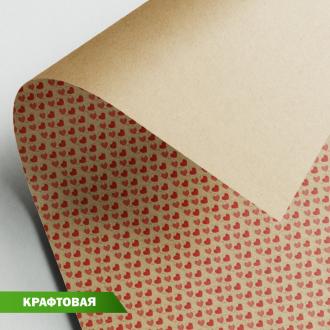 Бумага упаковочная крафт 100x70 см, 08 сердечки, Stilerra WPK-04 - Officedom (1)