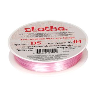 Нить эластомерная (спандекс) d-1 мм, 18 ± 0,5 м №04 бело-розовый, Zlatka/<wbr>Gamma DS - Officedom (1)