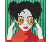Мозаика кристальная (алмазная) постер "Девушка в красном" 30х30 см, ФРЕЯ ALBP-274 | OfficeDom.kz
