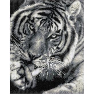 Мозаика кристальная (алмазная) на подрамнике "Черно-белый тигр" 40х50 см, ФРЕЯ ALPD-128 - Officedom (1)