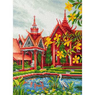 Мозаика кристальная (алмазная) на подрамнике "Путешествие в Камбоджу" 30х40 см, ФРЕЯ ALPD-061 - Officedom (1)