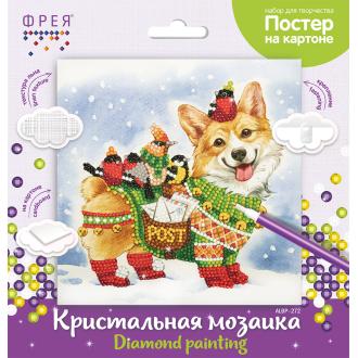 Мозаика кристальная (алмазная) постер "Корги-почтальон" 20х20 см, ФРЕЯ ALBP-272 - Officedom (2)