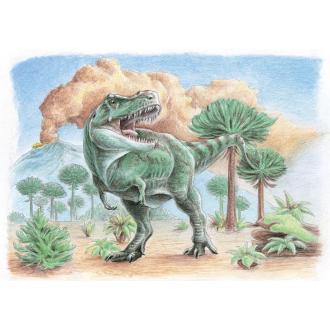 Скетч для раскрашивания цветными карандашами "Тираннозавр рекс" 21х14,8см, 1 л., ФРЕЯ RPSK-0013 - Officedom (2)