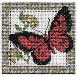 Набор для вышивания "Бабочка бордовая", 10х9 см, Klart 5-057 - Officedom (1)