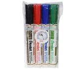 Набор маркеров для доски Chisel Point 4 цв., скошенный наконечник, Pentel MW46-4 | OfficeDom.kz