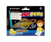 Набор воздушных фломастеров 5 цветов+1 трафарет, Centropen Metallic AirPens 1590/05 | OfficeDom.kz