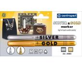 Набор маркеров универсальных 1,5-3 мм, 2 цвета (золотой, серебряный), Centropen 2690/2 | OfficeDom.kz