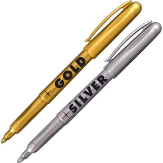 Набор маркеров универсальных 1,5-3 мм, 2 цвета (золотой, серебряный), Centropen 2690/<wbr>2 - Officedom (2)