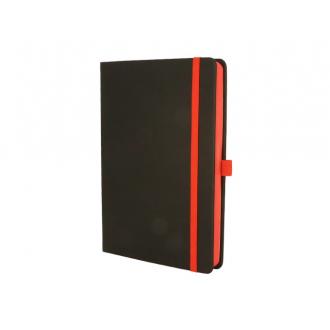 Ежедневник недатированный Urban 3307B, А5, на резинке, черный с красным срезом - Officedom (2)