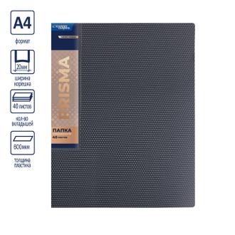 Папка файловая с 40 карманами, А4, PRISMA, серый, Expert Complete EC211700115 - Officedom (1)