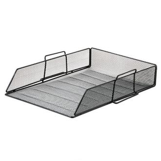 Лоток для документов, горизонтальный, А4, из перфор. металла, черный, X8051B - Officedom (1)