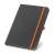 Записная книжка (блокнот) CORBIN, А5, 160стр., линейка, черный с оранжевой резинкой - Officedom (1)