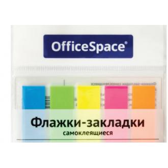 Набор клеевых закладок 12х44 мм, 5 цв.х 20 шт, пластиковые, OfficeSpase - Officedom (1)