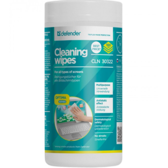 Салфетки чистящие для экранов, 100 шт/<wbr>туба, Defender Optima (CLN30322) - Officedom (1)