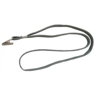 Шнурок для бейджа с металлическим клипом, 44см, серый - Officedom (1)