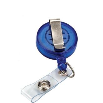 Брелок-ретрактор, длина 65 см, с вытяжн механизмом, прозрачно-синий - Officedom (1)