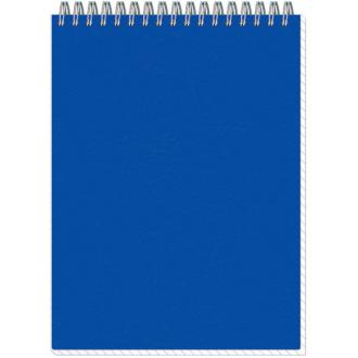 Блокнот на спирали А5, 50л., клетка, пластиковая обложка, синий - Officedom (1)