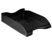 Лоток для документов, горизонтальный ЛЮКС, черный, СТАММ ОФ888 | OfficeDom.kz