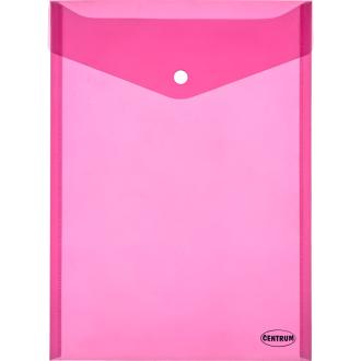 Папка-конверт на кнопке, А4, вертикальный, 0,16мм, прозрачно-розовый, Centrum - Officedom (1)