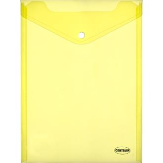 Папка-конверт на кнопке, А4, вертикальный, 0,16мм, прозрачно-желтый, Centrum - Officedom (1)