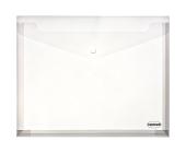 Папка-конверт на кнопке, А4, 0,16 мм, раздвигающийся, прозрачно-белый, Centrum | OfficeDom.kz