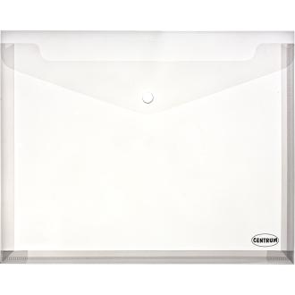 Папка-конверт на кнопке, А4, 0,16 мм, раздвигающийся, прозрачно-белый, Centrum - Officedom (1)