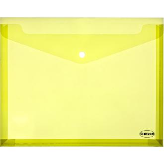 Папка-конверт на кнопке, А4, 0,16 мм, раздвигающийся, прозрачно-желтый, Centrum - Officedom (1)