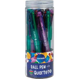 Ручка шариковая автом. 0,7мм, QUARTET, 4 цвета, корпус ассорти, Centrum - Officedom (5)
