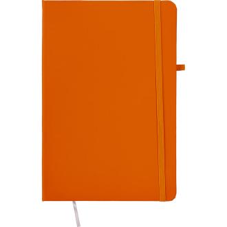 Блокнот A5, PU 136x208мм 80л., 77г/<wbr>м2, линейка, оранжевый, твердый переплет, на резинке, Centrum - Officedom (1)