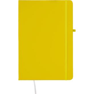 Блокнот A5, PU 136x208мм 80л., 77г/<wbr>м2, линейка, желтый, твердый переплет, на резинке, Centrum - Officedom (1)