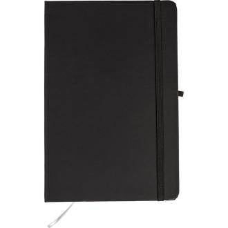 Блокнот A5, PU 136x208мм 80л., 77г/<wbr>м2, линейка, черный, твердый переплет, на резинке, Centrum - Officedom (1)