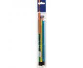 Набор простых карандашей, 3 шт, HB, с ластиком, заточенные, пластиковый корпус ассорти, Centrum | OfficeDom.kz