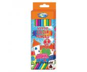 Карандаши цветные наточенные, пластиковые, трехгранные, 12 цв., картон. упаковка, Centrum | OfficeDom.kz