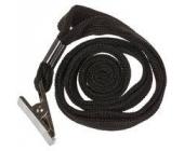 Шнурок для бейджа с металлическим клипом, 44см, черный | OfficeDom.kz