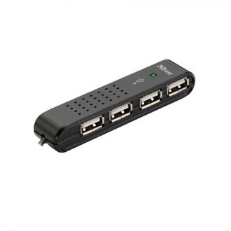 Расширитель USB TRUST VECCO, 2.0, MINI HUB, на 4 порта, черный - Officedom (1)