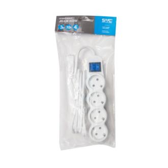 Сетевой фильтр SVC ZP4S-30M, 4 розетки, 3 м, белый - Officedom (2)