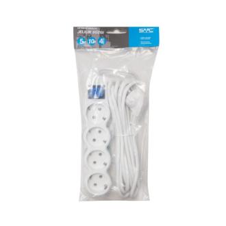 Сетевой фильтр SVC ZP4S-50M, 4 розетки, 5 м, белый - Officedom (3)