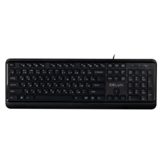 Клавиатура проводная Delux DLK-290UB, USB, Анг/<wbr>Рус/<wbr>Каз, черный - Officedom (1)