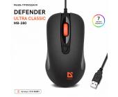 Мышь проводная Defender Ultra Classic MB-280 черный | OfficeDom.kz