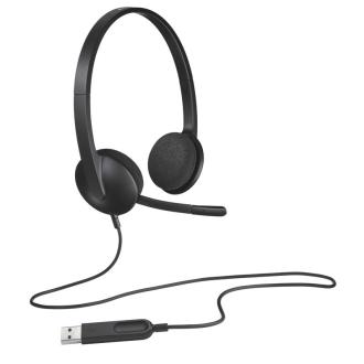 Гарнитура проводная Logitech Headset H340, USB, черный (981-000475) - Officedom (1)