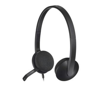 Гарнитура проводная Logitech Headset H340, USB, черный (981-000475) - Officedom (3)