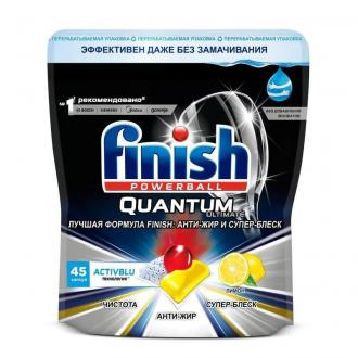 Таблетки для посудомоечных машин, 45 шт, Finish Quantum Ultimate Лимон, дойпак - Officedom (1)