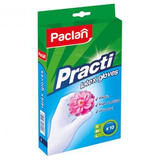 Перчатки латексные Paclan Practi, S-размер, 10 шт/<wbr>уп, белый - Officedom (1)