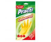 Перчатки резиновые Paclan Universal, S-размер, желтый | OfficeDom.kz