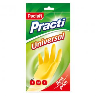 Перчатки резиновые Paclan Universal, S-размер, желтый - Officedom (1)