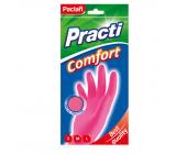 Перчатки резиновые Paclan Comfort, S-размер, розовый | OfficeDom.kz