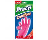 Перчатки резиновые Paclan Comfort, L- размер, розовый | OfficeDom.kz