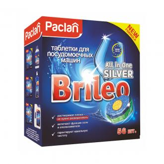 Таблетки для посудомоечных машин, 56 шт, Paclan Brileo All in One SILVER - Officedom (1)